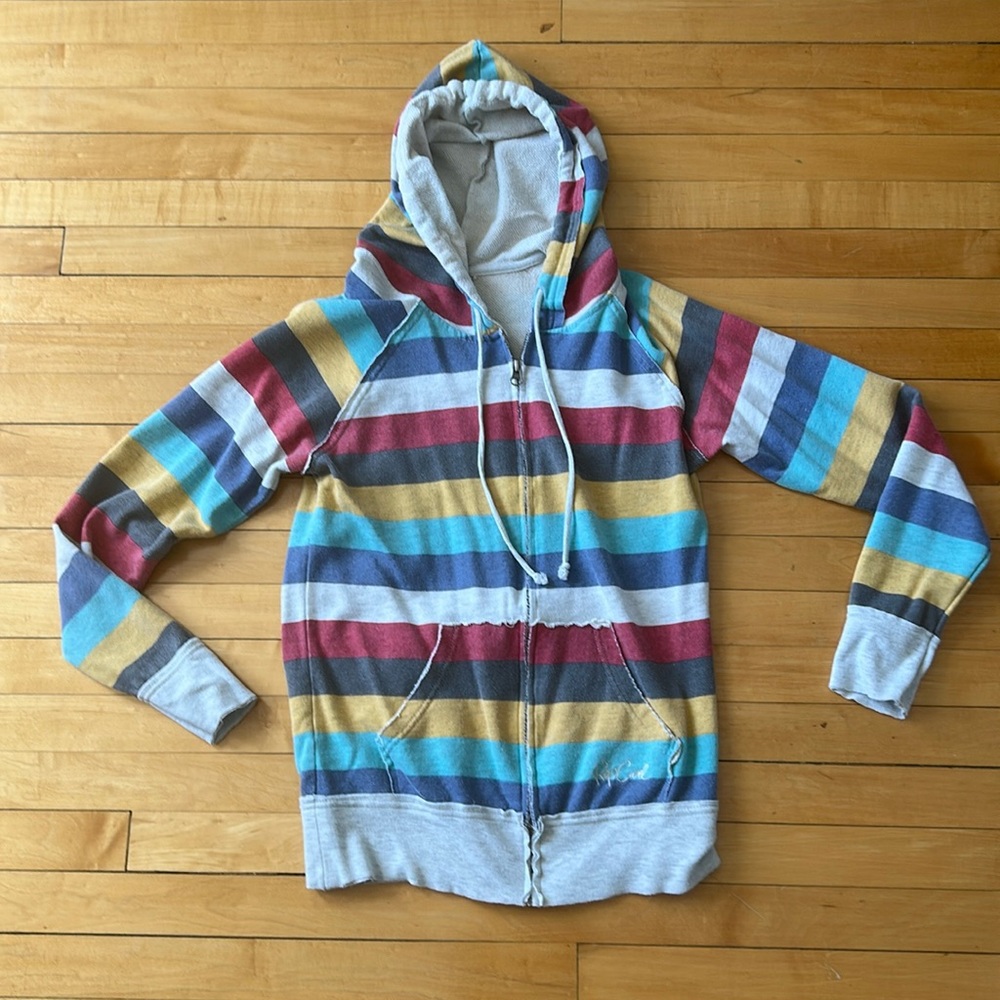 Rip curl striped light weight retro hoodie